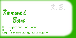 kornel ban business card